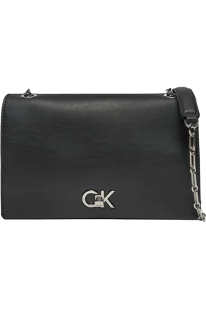 Calvin Klein Tassen, Dames, Zwart, ONE Size, Polyester, Medium Convertible Crossbody Tas