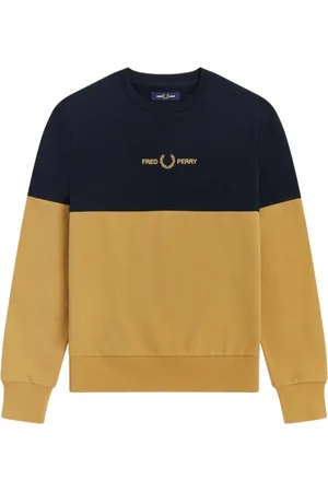 Fred Perry Sweatshirts & Hoodies, Heren, Veelkleurig, M, Katoen, Color Block Sweatshirt met Geborduurd Logo