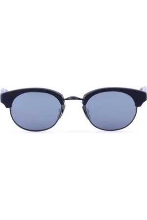 Thom Browne Accessoires, Heren, Zwart, ONE Size, Ovale Zonnebril