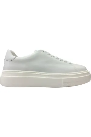 Paciotti Schoenen, Heren, Wit, 43 EU, Leer, Witte Leren Sneakers met Zilveren Zwaardlogo