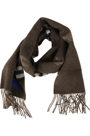 Burberry Accessoires, unisex, Bruin, ONE Size, Wol, Equestrian Knight Motif Sjaal met Franjes