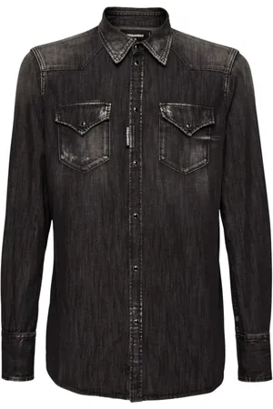 Dsquared2 Overhemden, Heren, Grijs, L, Katoen, Stijlvol Katoenen Overhemd