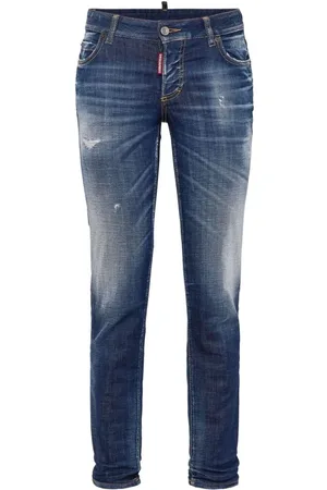 Dsquared2 Jeans, Dames, Blauw, M, Katoen, Marineblauwe Skinny Jeans