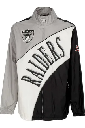 Mitchell & Ness Jassen, Heren, Veelkleurig, S, Polyester, Retro Windbreaker met Oakland Raiders Print