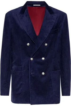 Brunello Cucinelli Jassen, Heren, Blauw, 2Xl, Katoen, Blauw Jasje