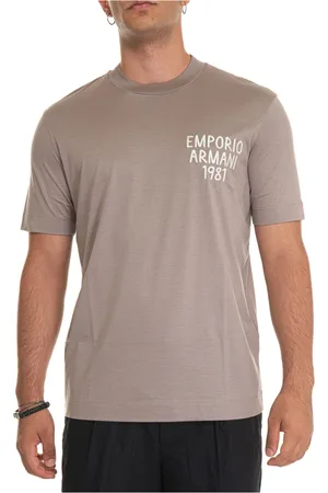 Emporio Armani Tops, Heren, , 2Xl, Katoen, Contrast Logo T-shirt Lichtgewicht Stof