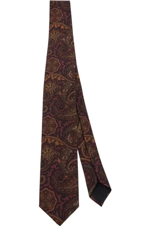LARDINI Accessoires, Heren, Bruin, ONE Size, Wol, Wollen Gedessineerde Stropdas