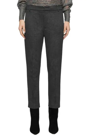Dondup Broeken, Dames, Zwart, W28, Loose Jersey Zip Broek