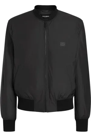 Dolce & Gabbana Jassen, Heren, Zwart, S, Polyester, Zwarte jas Buitenkleding Stijl Ss 25