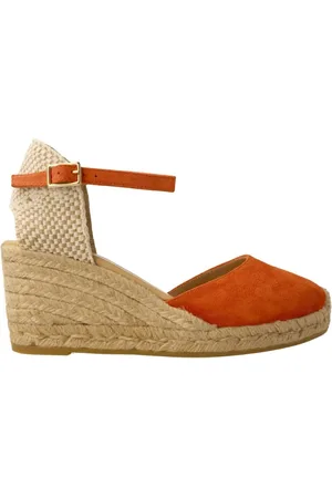 Gaimo Schoenen, Dames, Rood, 36 EU, Suède, Rode Espadrilles Sandalen met Gesp Sluiting
