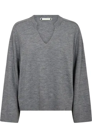 Co`Couture Truien, Dames, Grijs, S, Grijs Melan Gebreide Trui