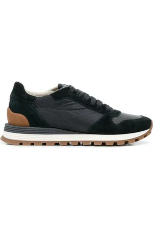 Brunello Cucinelli Schoenen, Dames, Zwart, 39 EU, Leer, Zwarte leren sneakers