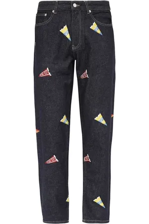 Les Deux Jeans, Heren, Blauw, W31, Katoen, Jeans van katoen met contrasterende stiksels en patches