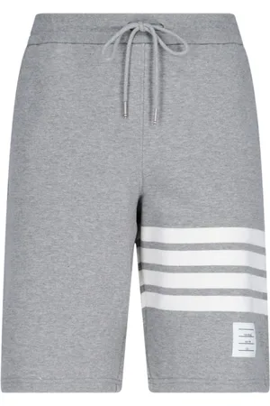 Thom Browne Korte broeken, Heren, Grijs, S, Katoen, 4-Bar Sweat Shorts