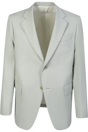 Lanvin Jassen, Heren, Groen, S, Wol, Single Breasted Wollen Jas