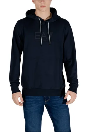 EA7 Sweatshirts & Hoodies, Heren, Blauw, L, Katoen, Capshirt Sweatshirt