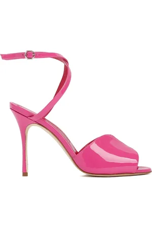 Manolo Blahnik Schoenen, Dames, Roze, 38 EU, Leer, Hourani Sandalen