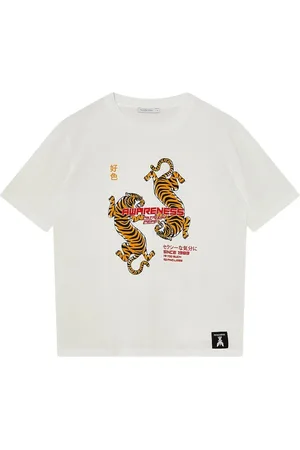 Patrizia Pepe Tops, Dames, Wit, M, Japan Print T-Shirt Art