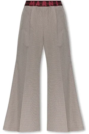 Marni Broeken, Dames, Grijs, S, Wol, Geplooide broek