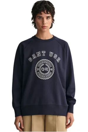 GANT Sweatshirts & Hoodies, Dames, Blauw, S, Katoen, Oversized American Sportswear Sweatshirt