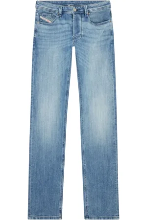 Diesel Jeans, Heren, Blauw, W33, Katoen, Moderne Regular Fit Low Waist Jeans