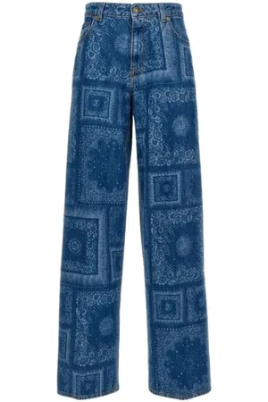 Roberto Cavalli Jeans, Dames, Blauw, S, Katoen, Blauwe Wide Leg Jeans Vrouw