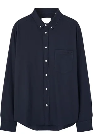 Isabel Marant Overhemden, Heren, Blauw, L, Navy Blauw Logo Miniatuur Shirt