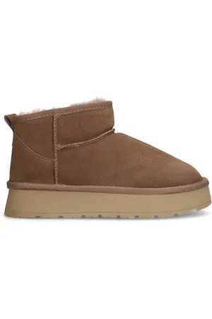Manfield Schoenen, Dames, , 41 EU, Suède, Velvet Snowboots met Platform Sole
