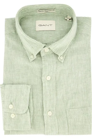 GANT Overhemden, Heren, Groen, M, Katoen, Casual Groen Overhemd
