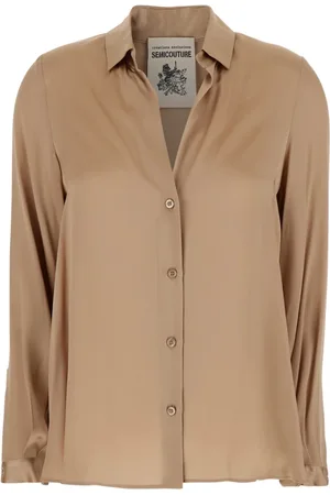 SEMICOUTURE Blouses & Shirts, Dames, , M, Zijdenmix Klassiek Kraag Shirt