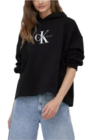 Calvin Klein Sweatshirts & Hoodies, Dames, Zwart, S, Suède, Pumps met Ronde Neus