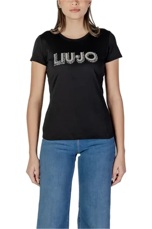 Liu Jo Tops, Dames, Zwart, XS, Katoen, Zwart T-shirt met bloemenprint