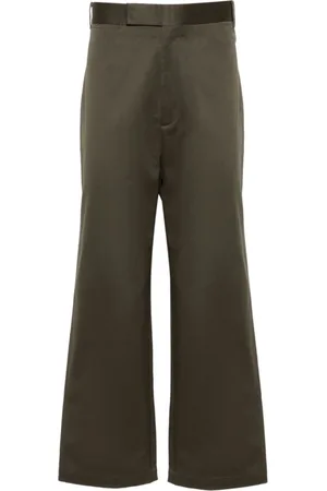Thom Browne Broeken, Heren, Groen, M, Relaxte Geplooide Broek