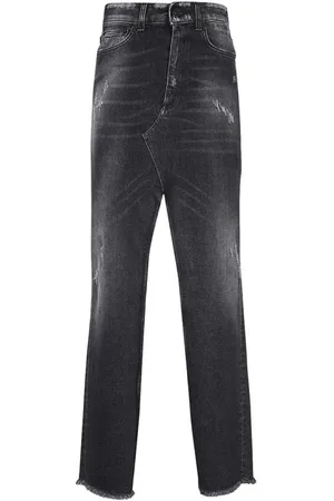 Dondup Jeans, Dames, Zwart, W27, Denim, Distressed Denim Lange Rok