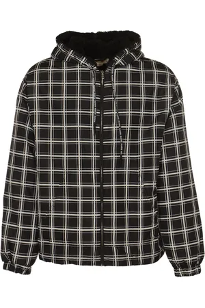 Marni Jassen, Heren, Zwart, M, Polyester, Geruite Jas met Capuchon