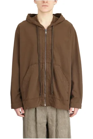 UMA WANG Sweatshirts & Hoodies, Heren, Bruin, M, Katoen, Katoenen Hoodie