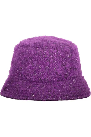 Fabiana Filippi Accessoires, Dames, Paars, M, Katoen, Paillet versierde emmerhoed