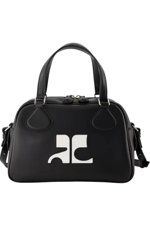 Courrèges Tassen, unisex, Zwart, ONE Size, Leer, Leren Bowlingtas