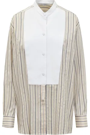 Stella McCartney Blouses & Shirts, Dames, Veelkleurig, S, Polyester, Plastron Shirt in Classic Style