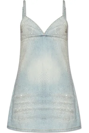 Diesel Kleedjes, Dames, Blauw, L, Katoen, Slip Dress
