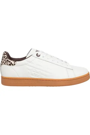 EA7 Schoenen, Dames, Wit, 37 EU, Leer, Lace-Up Sneakers