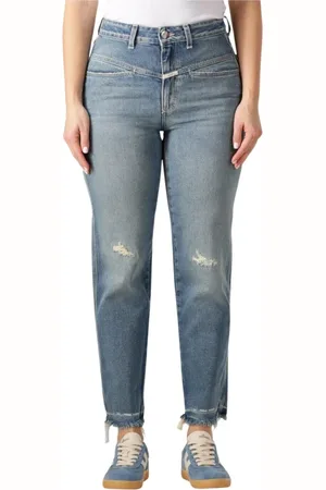 Closed Jeans, Dames, Blauw, W25 L32, Katoen, Pedal Pusher Mom Jeans