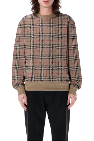 Burberry Truien, Heren, , L, Katoen, Rondgebreide trui met ronde hals
