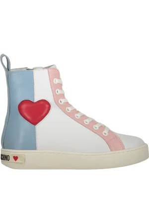 Moschino Schoenen, Dames, Veelkleurig, 37 EU, Leer, High-top sneakers met zijrits