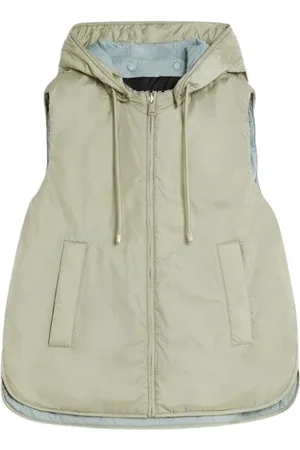 Max Mara Jassen, Dames, Groen, L, Wol, Reversible Camel Hair Vest