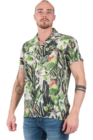 Drykorn Overhemden, Heren, Groen, L, Zomer T-shirt met Korte Mouwen