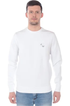Emporio Armani Sweatshirts & Hoodies, Heren, Wit, S, Katoen, Sweatshirt Hoodie