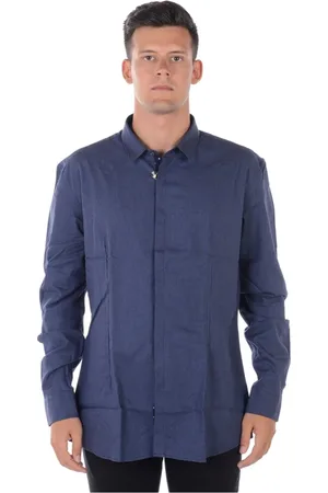 D.A. Daniele Alessandrini Overhemden, Heren, Blauw, M, Blouses Shirts