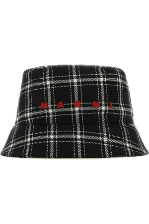 Marni Accessoires, Heren, Zwart, M, Wol, Geborduurde wollen bucket hat