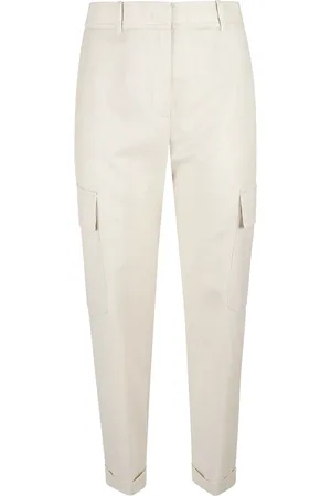 ELEVENTY Broeken, Dames, , S, Wol, Crème Wol Cashmere Broek